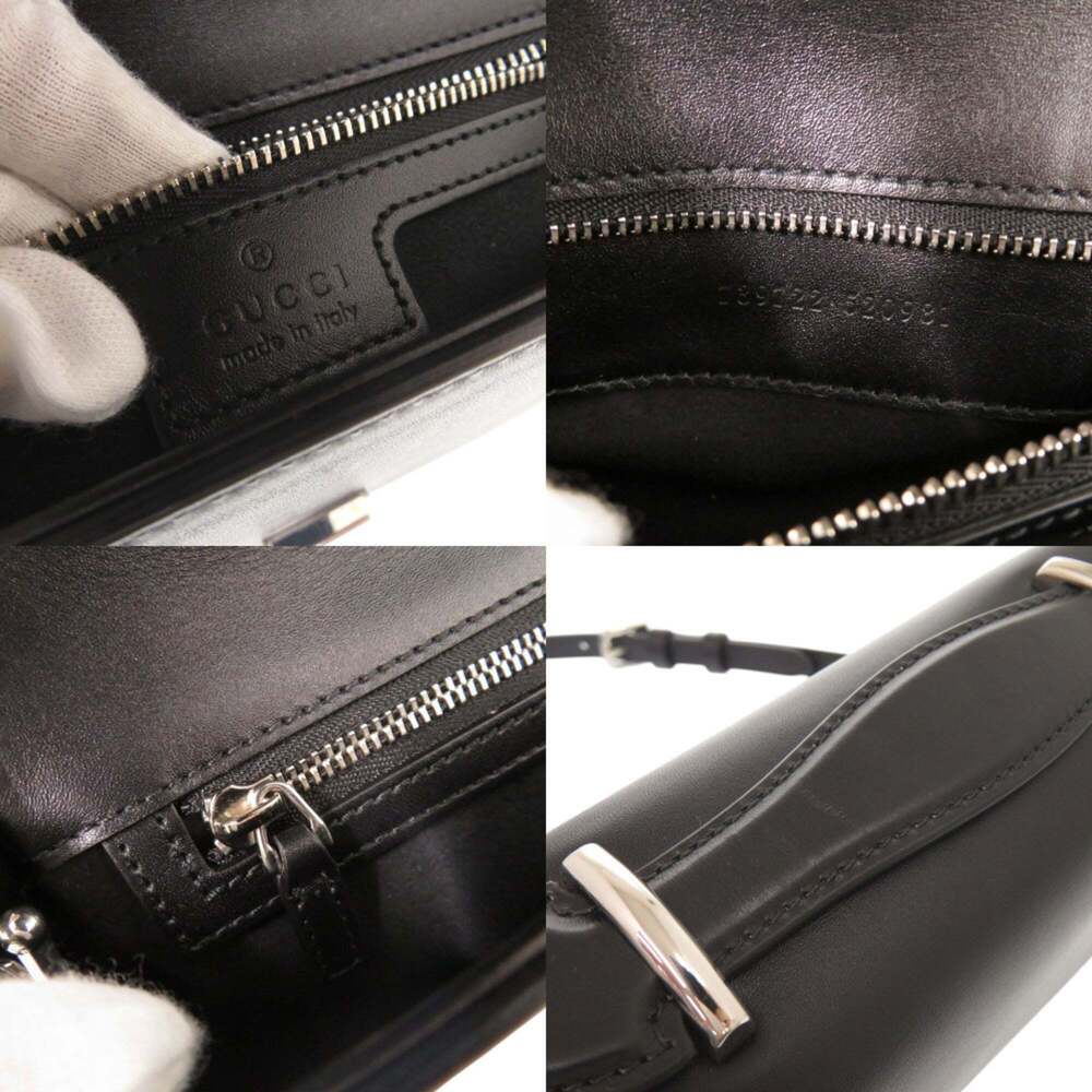 GUCCI Black Leather Shoulder Bag - Picture 8 of 10